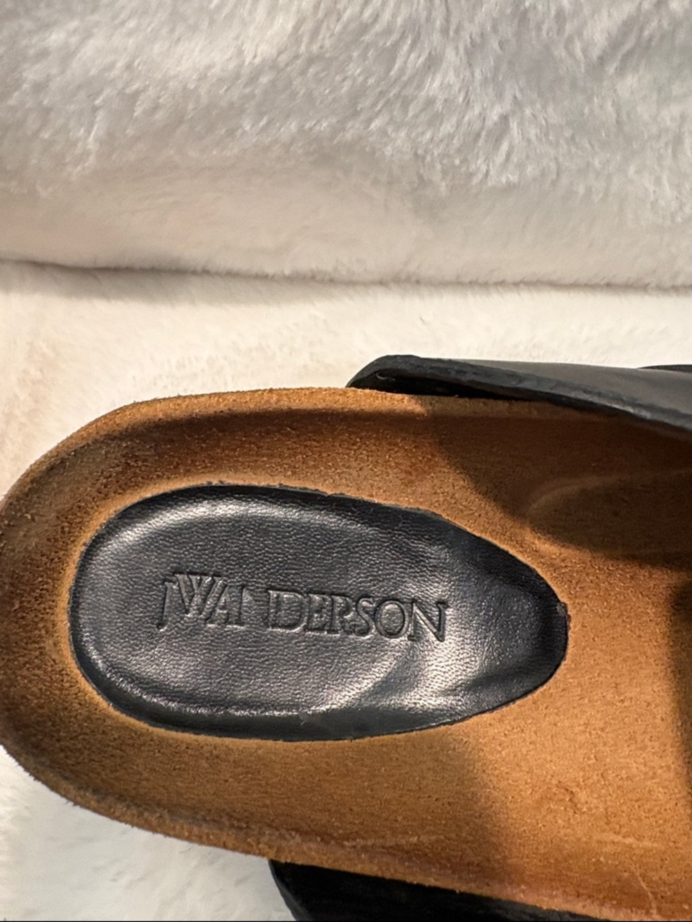 JW Anderson Chunky Napa Chain Slide Black Leather Slip-On Mules - Picture 6 of 7